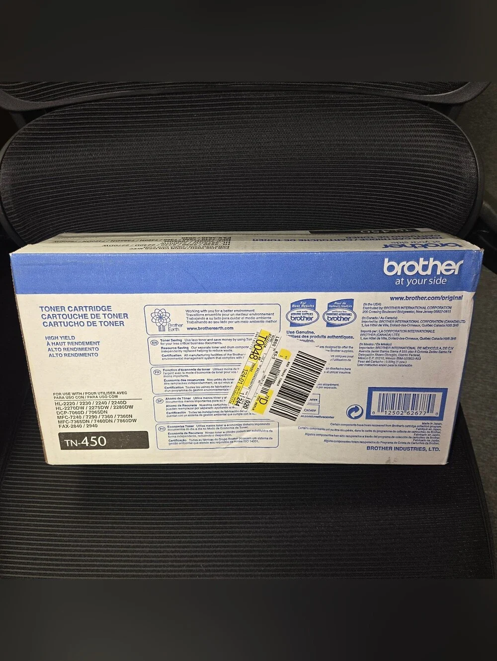 BROTHER TN-450 TN450 BLACK Toner High Yield Genuine OEM - Factory Sealed